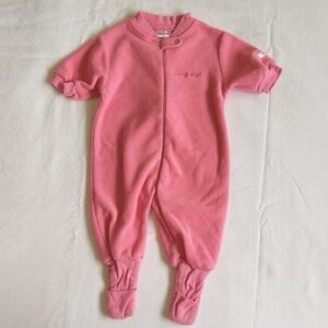 vintage snugabye convert-a-foot fleece zipper sleeper pajamas 3 months baby girl